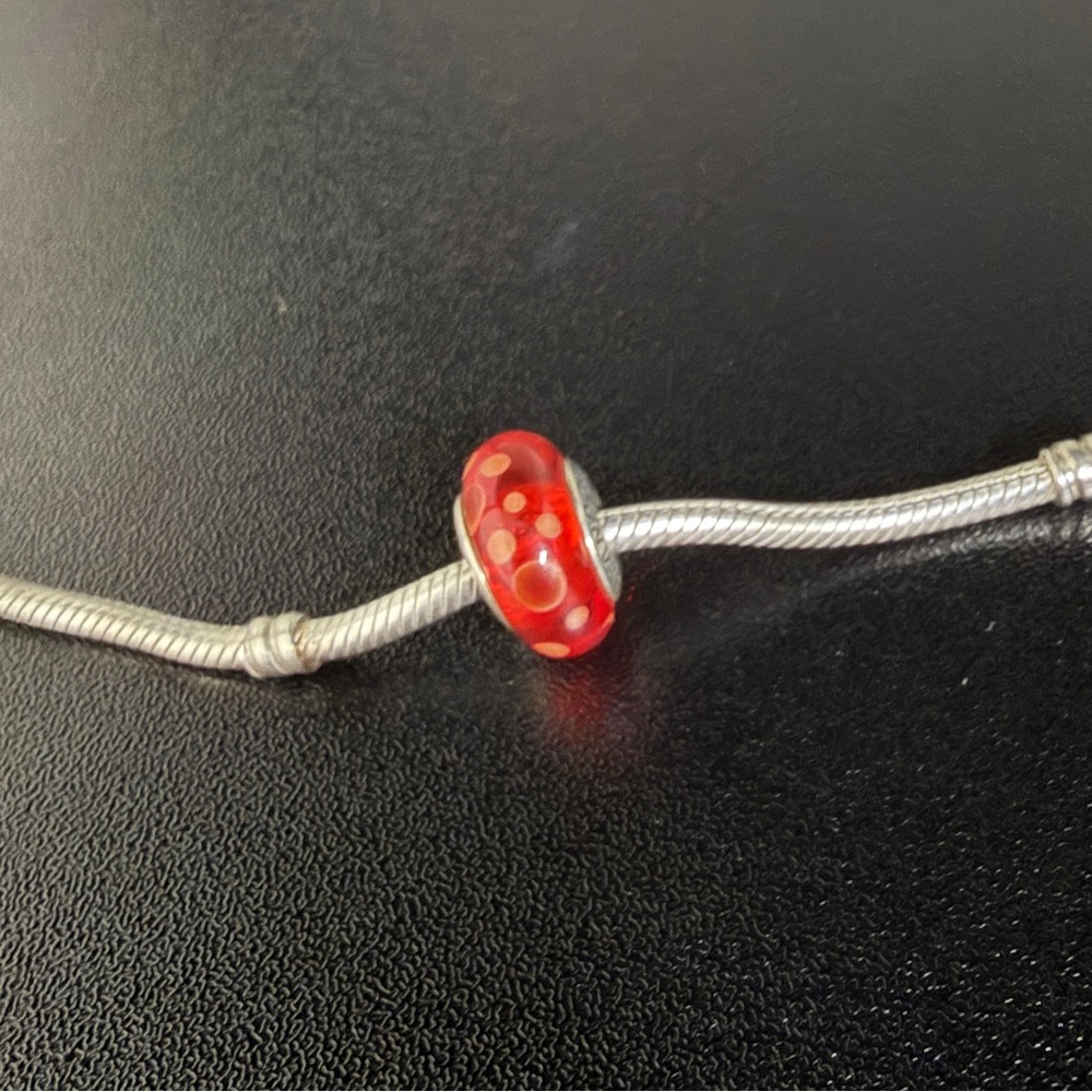 Retired Pandora Red Bubbles Murano Charm